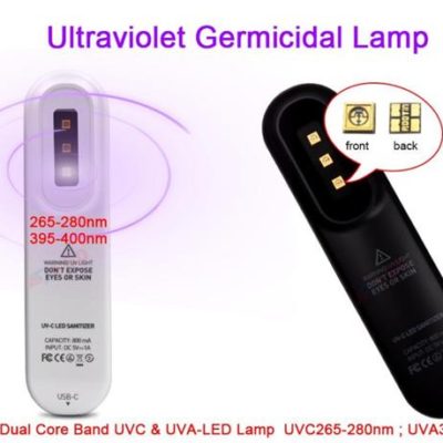 Svjetiljka UV-C MINI LED 15-18mW Dual Band UVC i UVA ručna punjiva (steril)