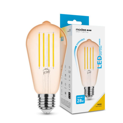 Glob ST64 4W E27 1800K Amber Fill DIM Modee LED Filament Amber ST64 4W E27 320° 1800K (300 lumen) dimm