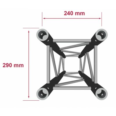Truss ALU Quatro 290 ravni dužin L=0,25m  QUA29-025 Connection kit included